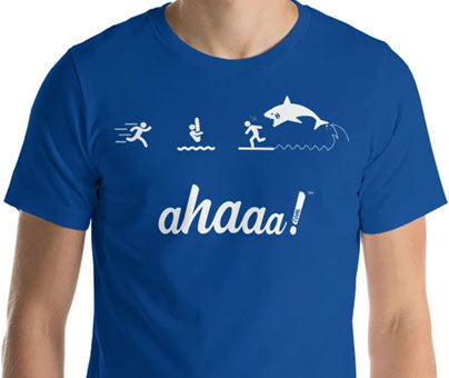 T-shirt Ahaaa! requin aqua Unisexe à Manches Courtes